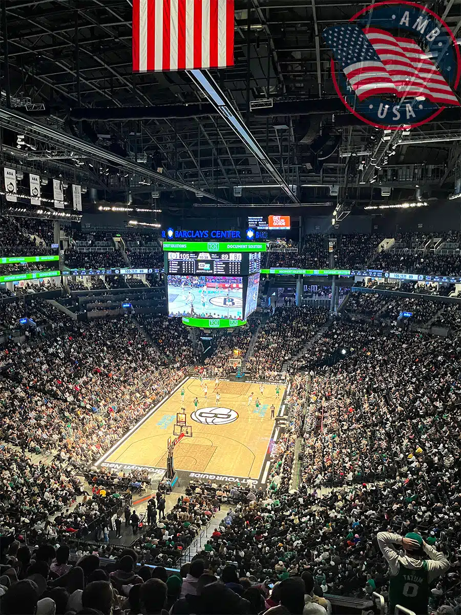 Vue depuis la section 214 au Barclays Center