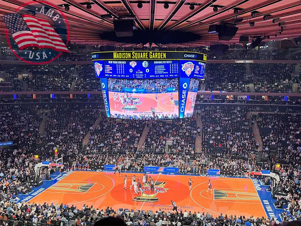 Match Knicks Brooklyn vue depuis la section 225