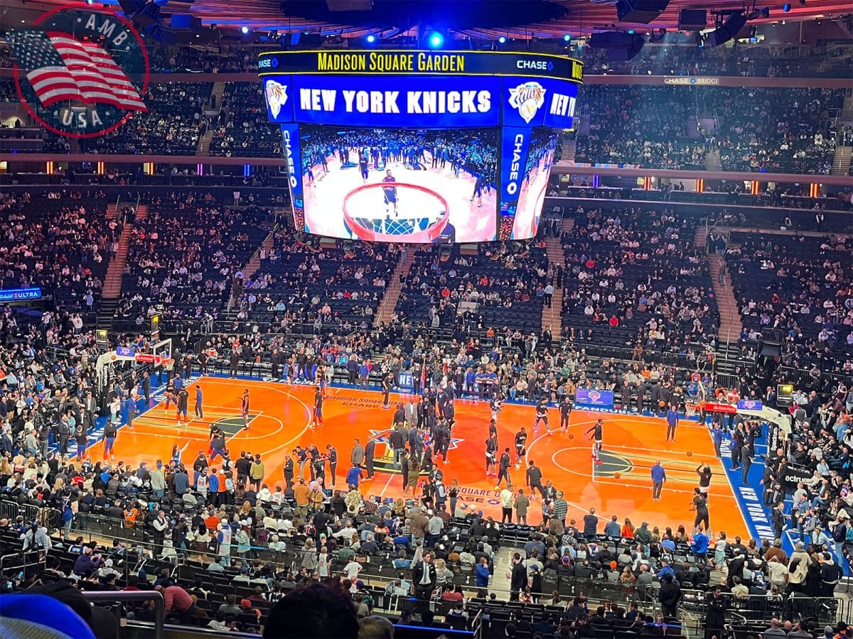 Match NBA Knicks vue depuis la section 225