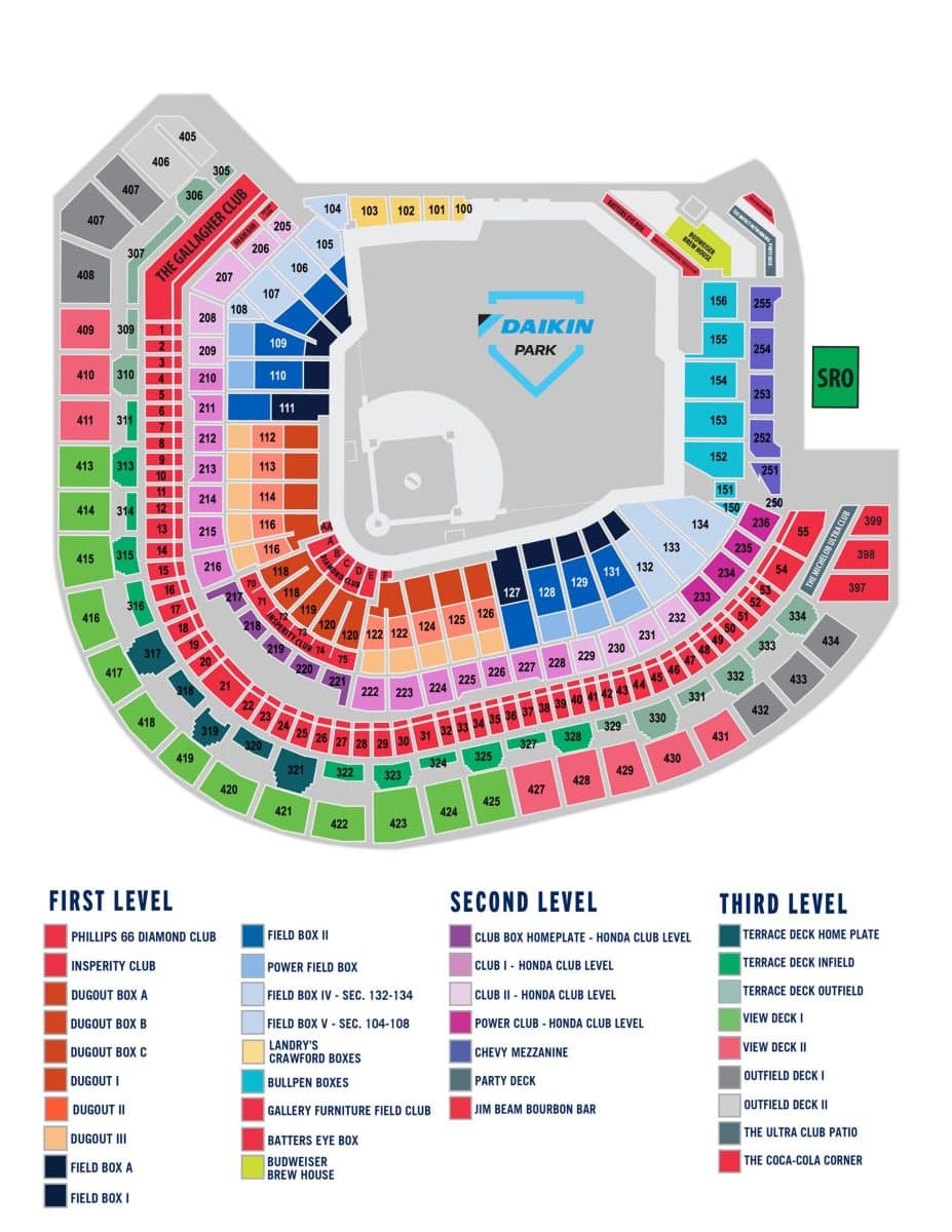 plan du Daikin park à Houston