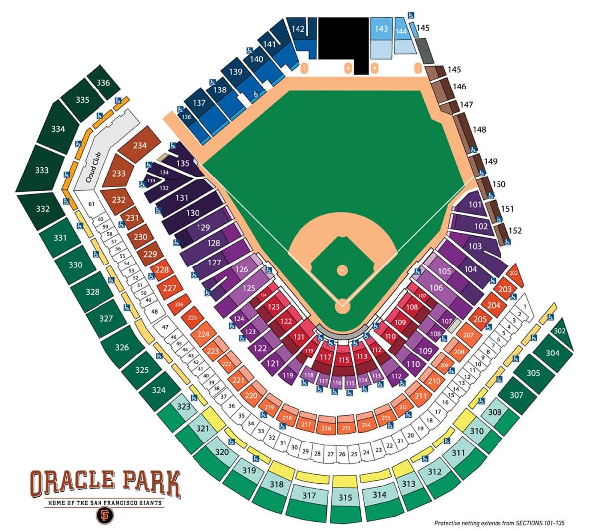 Plan du stade Oracle Park